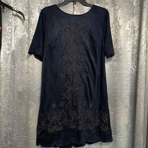 Miss me faux suede mini dress navy